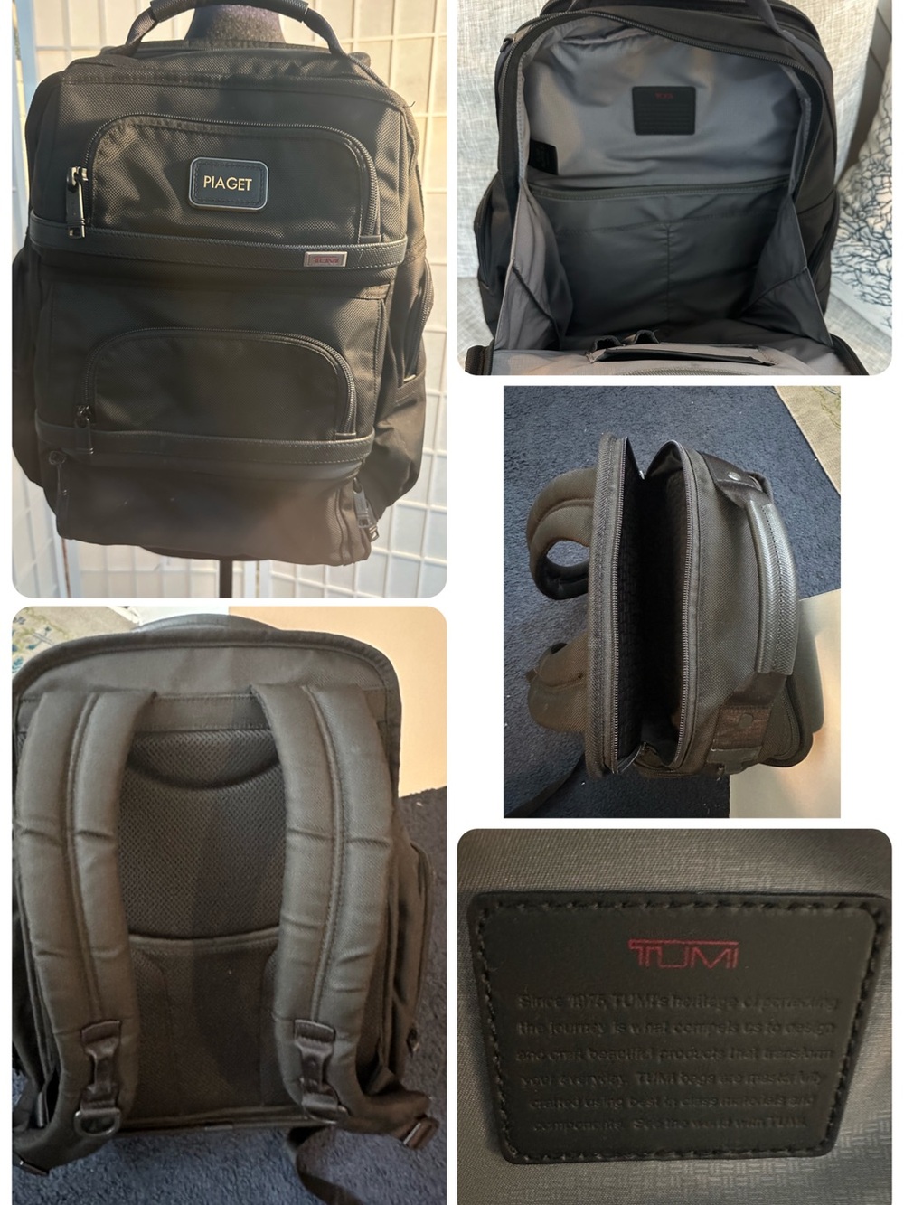 Tumi Black Men's Backpack with Gray Interior